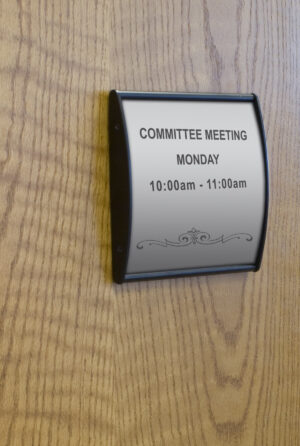Curved Adhesive Wall Sign Holder, Snap-Out Lens