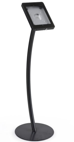 Curved iPad Floor Stand w/ Enclosure, Rotating u0026 Tilting Bracket