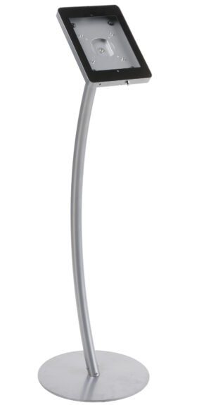Curved iPad Floor Stand w/ Enclosure, Rotating u0026 Tilting Bracket
