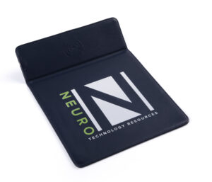 Custom Printed Wireless Mouse Pad w/ Qi Charging, USB Port - Black