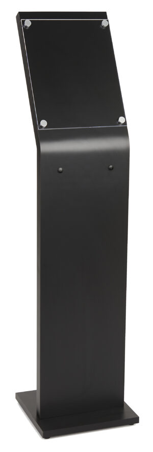 Deluxe Floor Standing Sign Holder, Acrylic Faceplate - Black