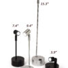 Display Case Accent Lights, Battery-Powered LED, 4 Heights, Set of 2 - Black/Silver