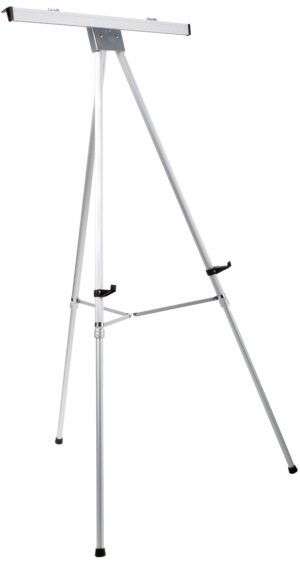 Display Easel for Floor with Clamp for Flip Charts, Adjustable Height - Black