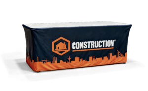 Fitted Table Cover with Custom Graphics, Full Back u0026 Zipper - Multiple Size Options