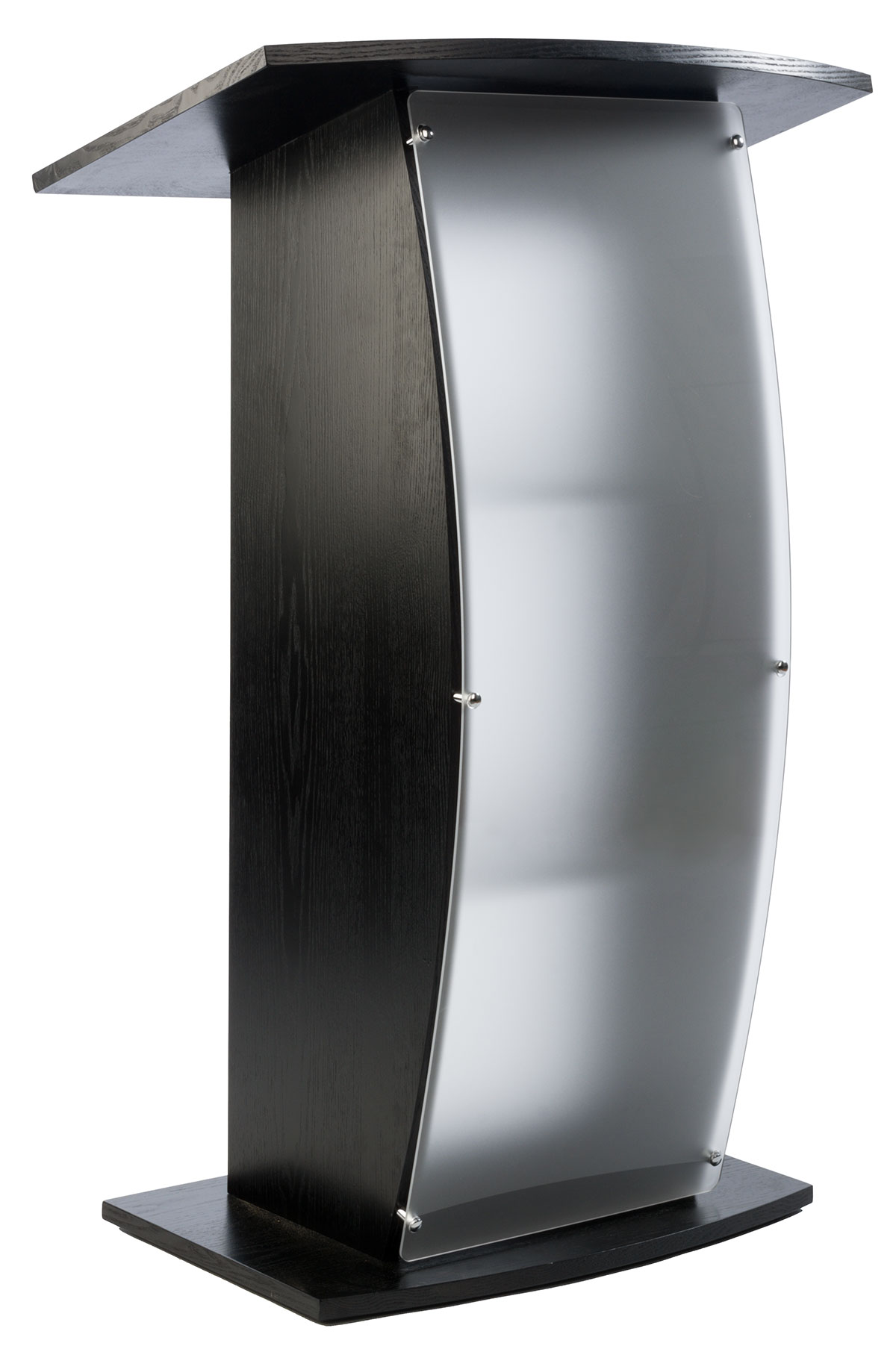 Floor Podium, Curved Frosted Acrylic Panel, 43.5