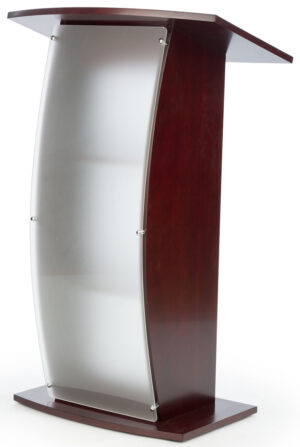 Floor Podium, Curved Frosted Acrylic Panel, 43.5