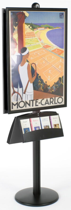 Floor Stand Poster Holder with Brochure Holder, Double-Sided