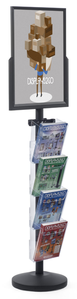 Floor Standing Sign Holder with 4 Literature Pockets