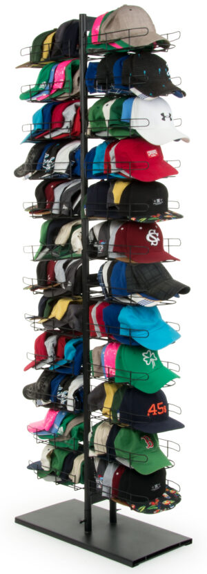 Hat Display Rack, Floorstanding , 12 or 24 Pockets - Black