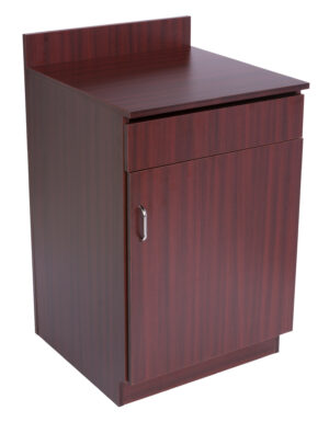 Hostess Station with Enclosed Cabinet u0026 Pull-Out Drawer, Adjustable Shelf - Black