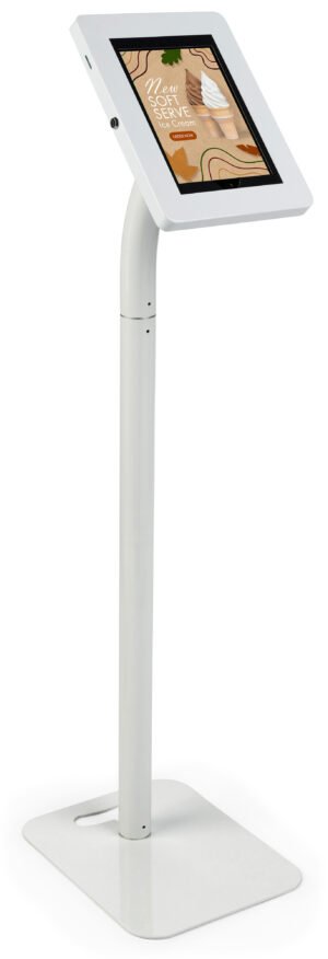 iPad Tablet Floor Stand, Adjustable for Countertop Use, Locking Enclosure