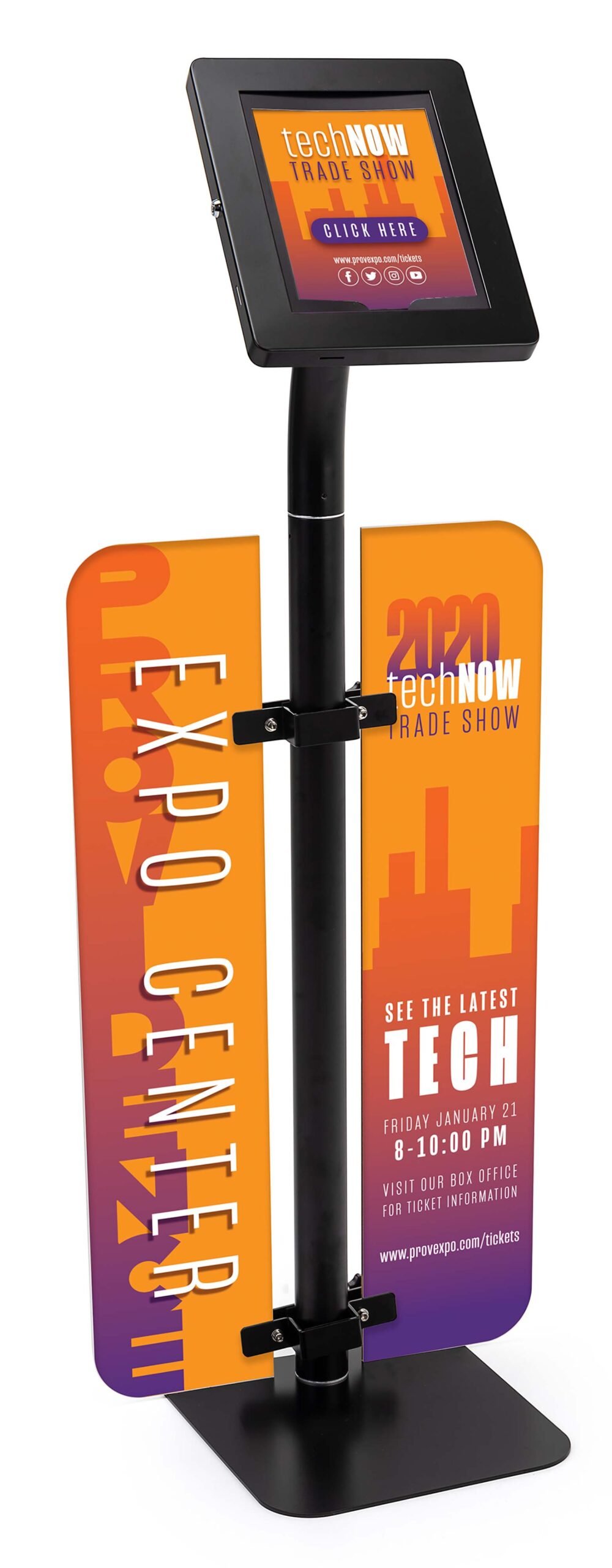 iPad Tablet Floor Stand w/ Custom Printed Foam Boards - Multiple Color Options