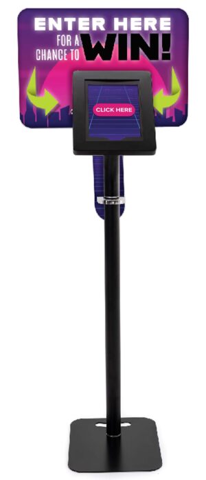 iPad Tablet Floor Stand w/ Custom Printed Graphics, Locking Enclosure - Full Color