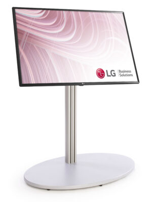 LG Commercial Display w/ 4K UHD u0026 Embedded Media Player, Tilting Base - Silver
