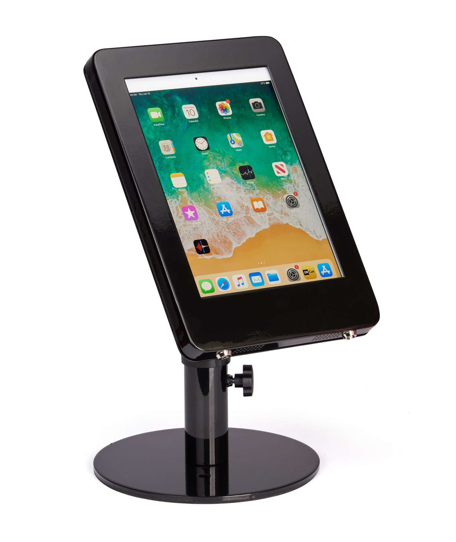 Navigator Series iPad Counter Stand, Hidden Home Button - Black or Silver