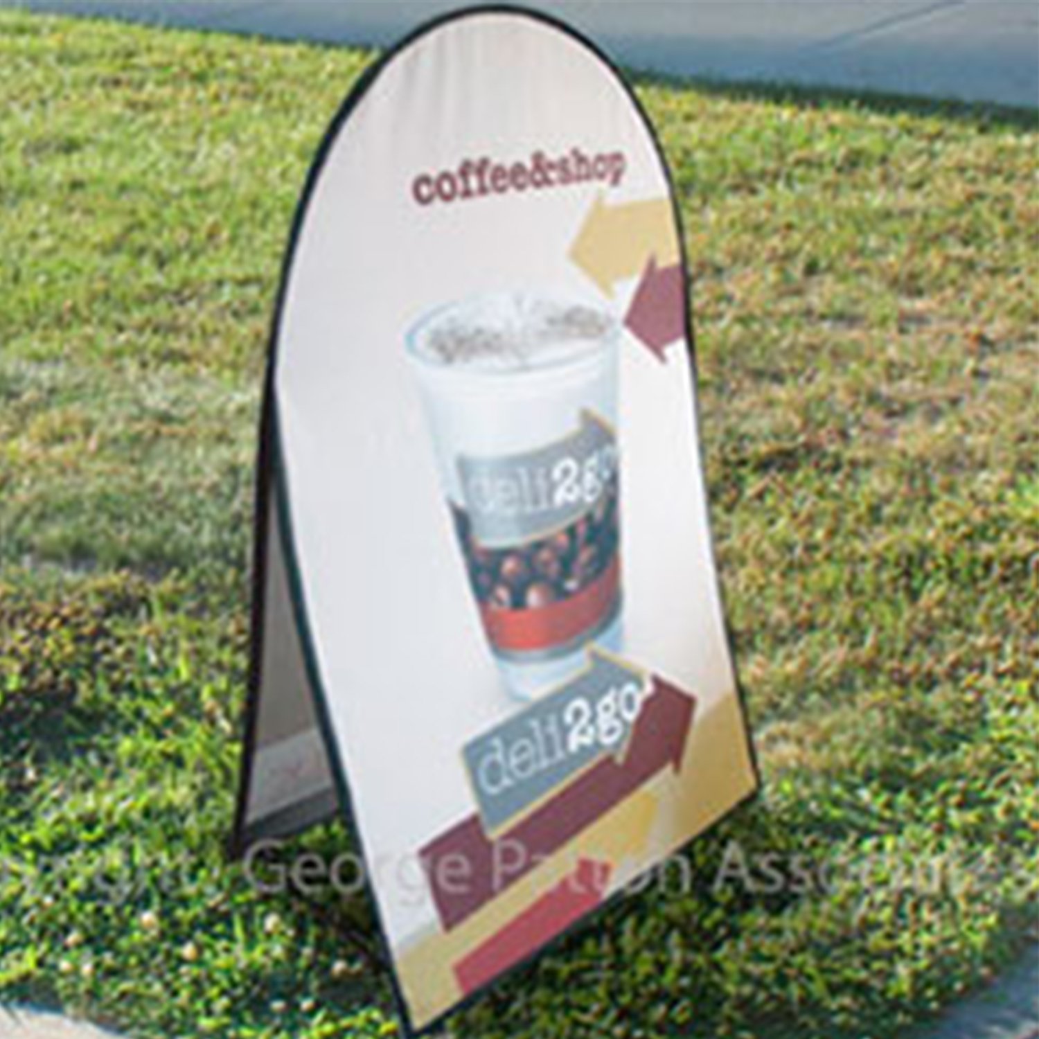 Outdoor Pop Up A-Frame Sideline Banner, Rounded Top - Custom Printed Graphics