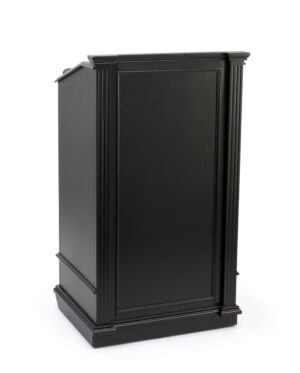 Podium for Floor, Cabinet, Drawer u0026 Wheels, Ornate Hardware - Black
