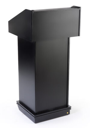 Podium with Wheels, Convertible Design for Floor or Tabletop - Matte Black
