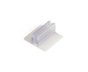 Price Tag Holders with Adhesive Backing, for Flag Signs, Set of 100 - Clear