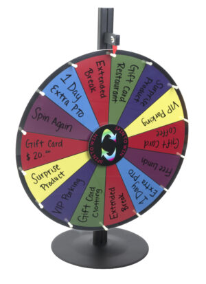 Prize Wheel with 10 Slots, Write-On Surface, Countertop – Multi-Color