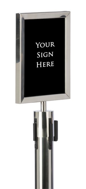 QueuePole.Economy 8.5 x 11 Stanchion Frame, Slide-in Design, Portrait - Silver