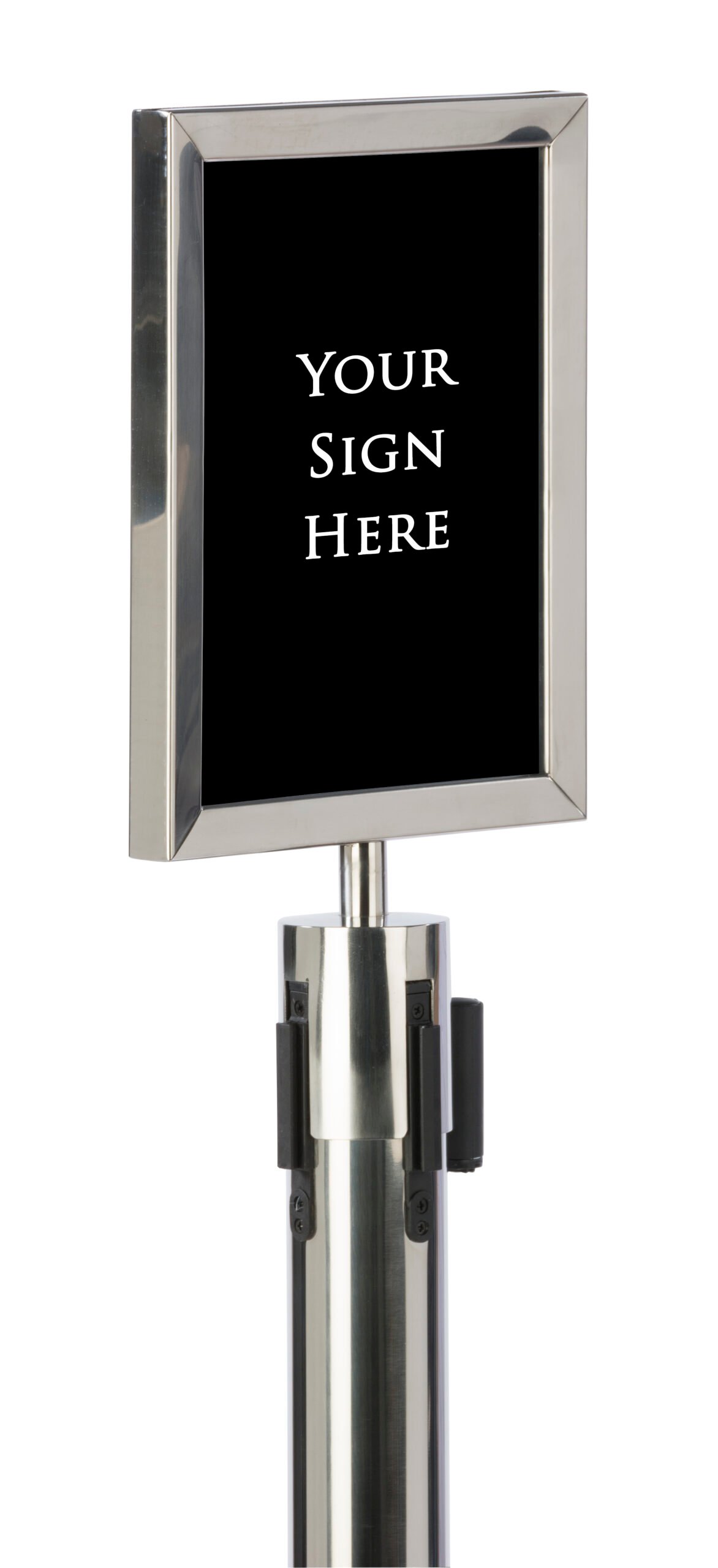 QueuePole.Economy 8.5 x 11 Stanchion Frame, Slide-in Design, Portrait - Silver