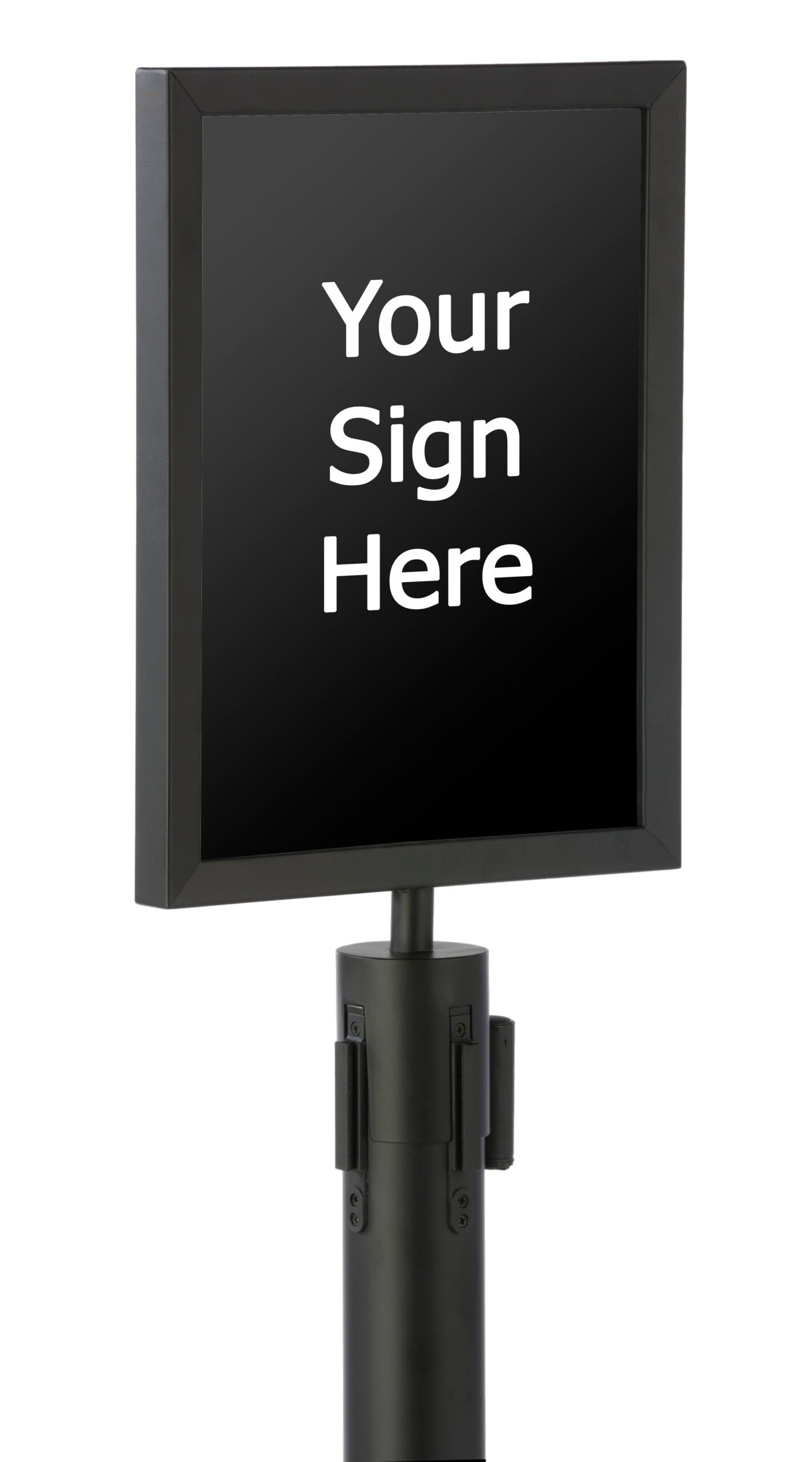 QueuePole.Economy 8.5 x 11 Stanchion Sign Frame, Slide-In Design, Portrait – Black