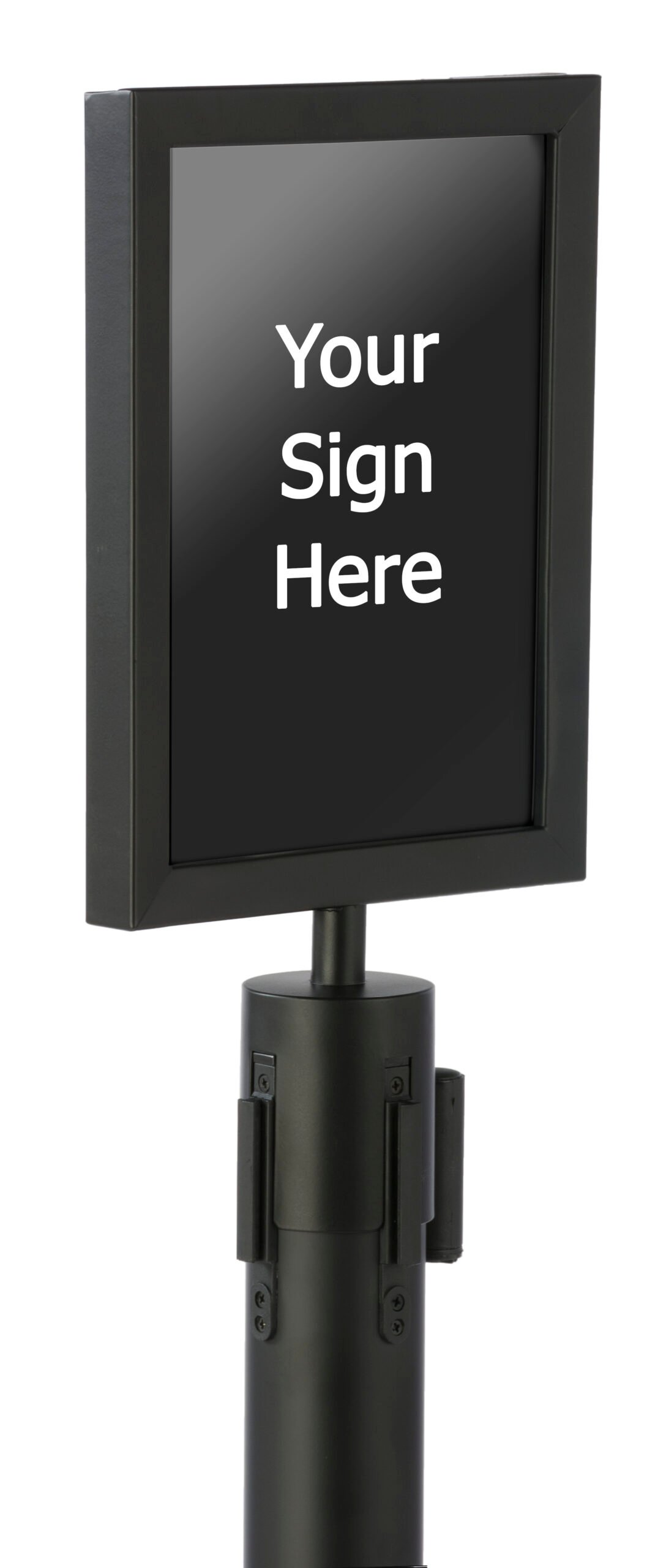 QueuePole.Economy 8.5 x 11 Stanchion Sign Frame, Slide-In Design, Portrait – Black