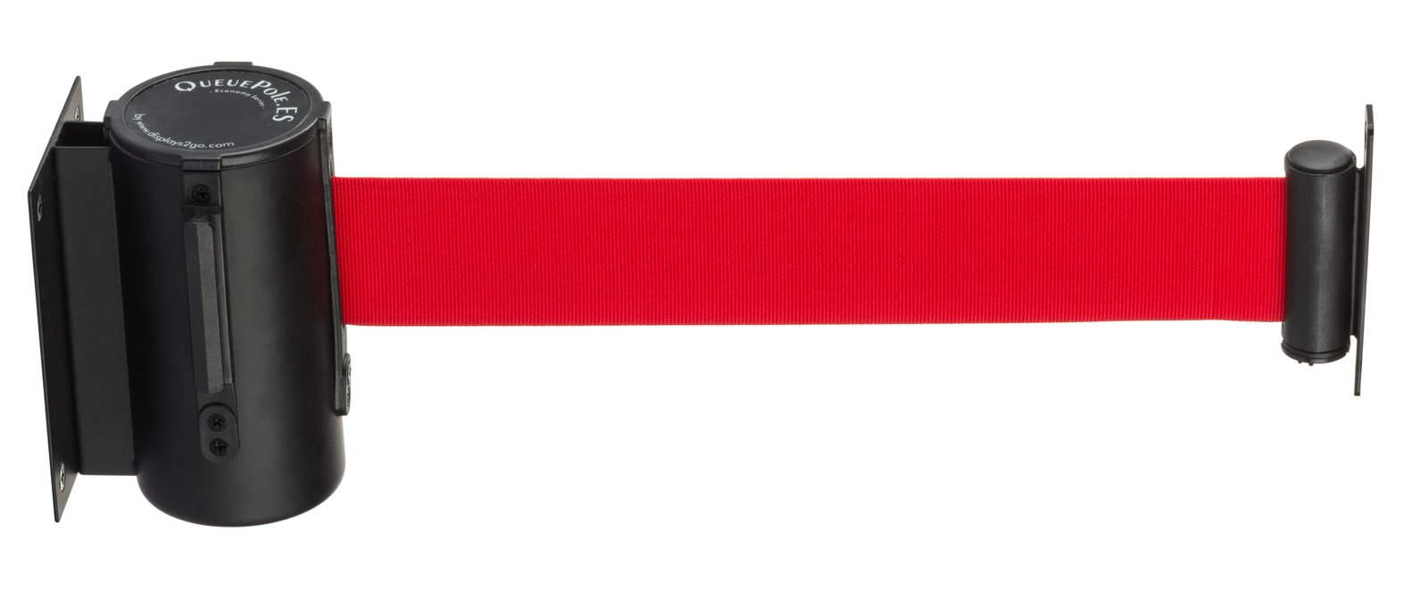QueuePole.Economy Wall Mounted Retractable 8’ Stanchion Belt – Red