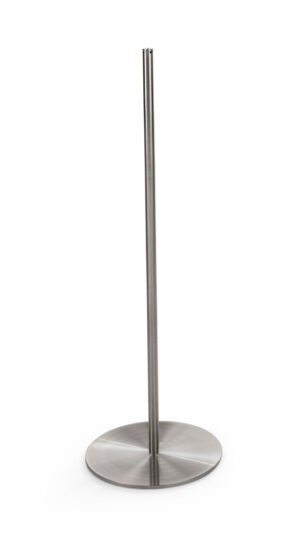 Set of (10) QueuePole Slim 39” Stanchion Posts w/ 100’ Black Elastic Cord - Black