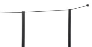 Set of (4) 16” QueuePole Slim Posts, 2 Wall Receptors, w/ 50’ Black Cord - Black