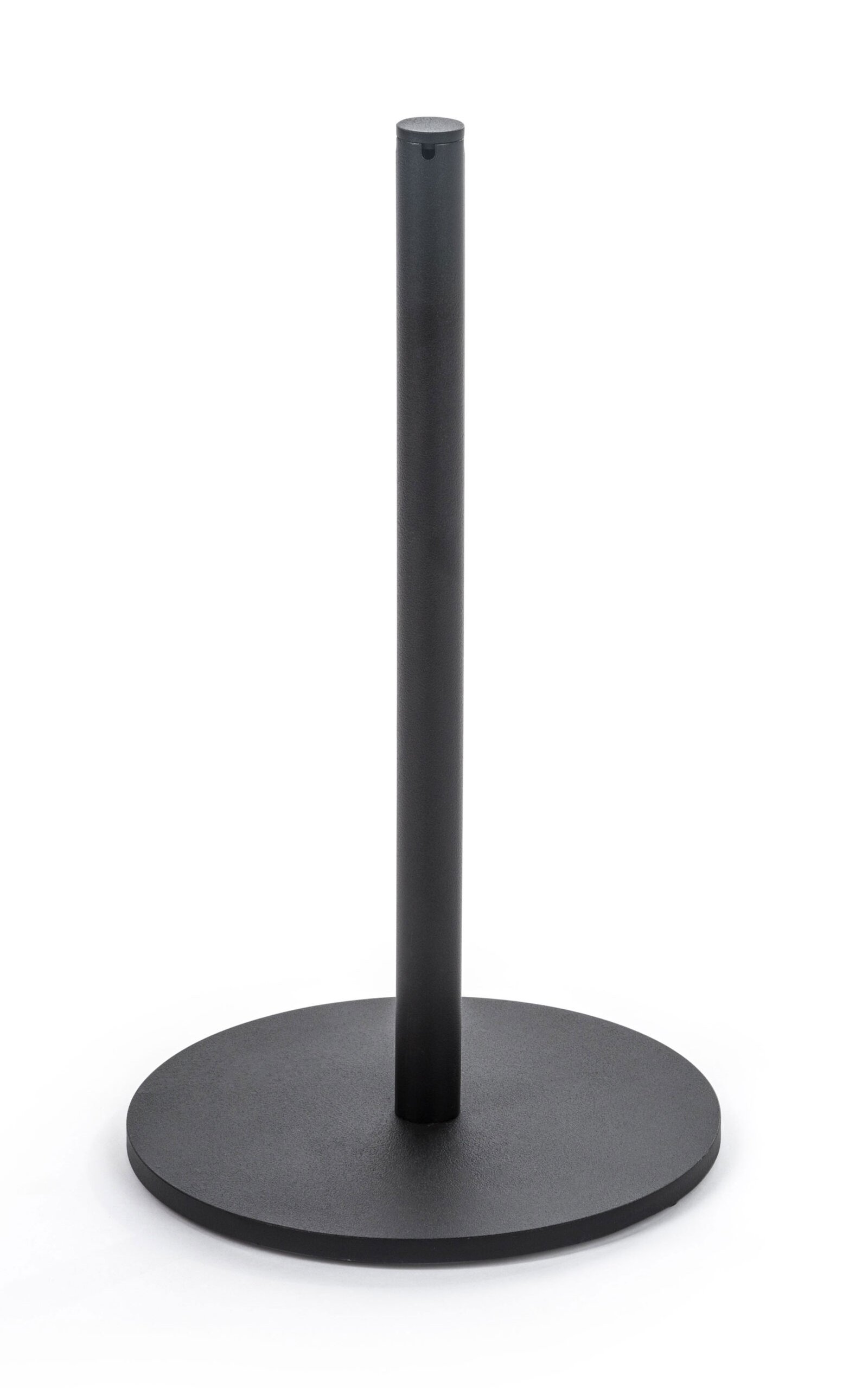 Set of (6) QueuePole Slim 16” Stanchion Posts w/ 50’ Black Elastic Cord - Black