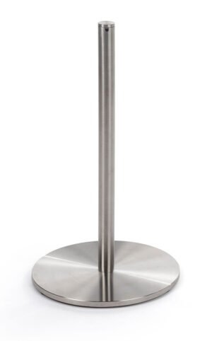 Set of (8) QueuePole Slim 16” Stanchion Posts with 100’ Black Elastic Cord