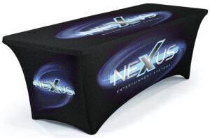 Stretch Table Covers with Custom Graphics, Fitted Design - Full Color