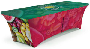 Stretch Table Covers with Custom Graphics, Fitted Design - Full Color