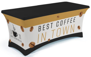 Stretch Table Covers with Custom Graphics, Fitted Design - Full Color