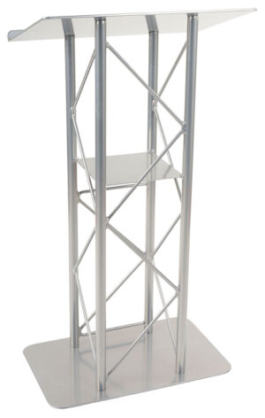 Truss Lectern with Interior Shelf, Open Front - Black