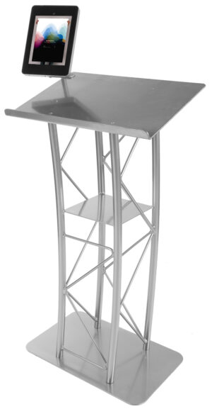 Truss Podium with iPad Enclosure Clamp - Black