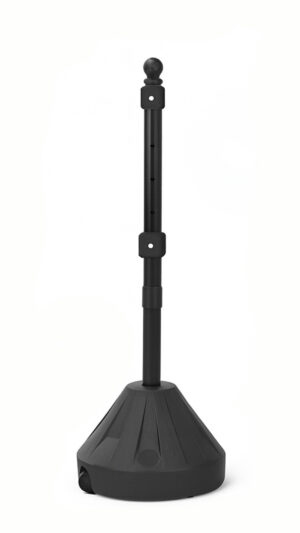 Weighted Sidewalk Sign Stand, Fillable Base, Wheels - Black