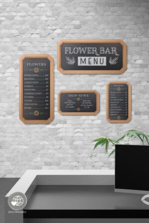Write-On Board, Wall Mount, Portrait or Landscape, Cardboard Frame - Multiple Sizes