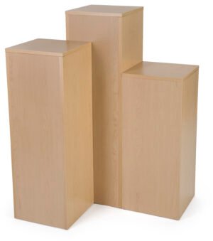 3-Piece Wood Grain Pedestal Set with Tiered Heights, 12.5