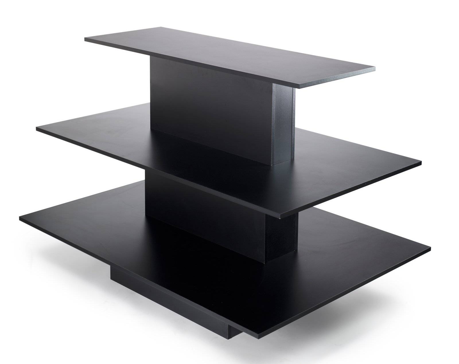 60 x 42 Tiered Display Table w/ 3 Shelves, Rectangular - Black