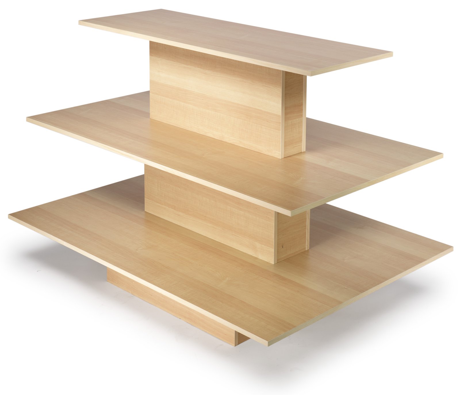 60 x 42 Tiered Display Table w/ 3 Shelves, Rectangular - Black