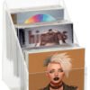 Acrylic Display Rack w/ Header, 2 Tiers, Holds 10 CDs - Clear