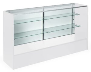 Display Counter with Tempered Glass and Adjustable Shelves