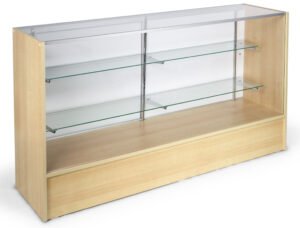 Display Counter with Tempered Glass and Adjustable Shelves