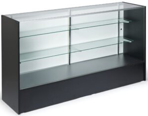 Display Counter with Tempered Glass and Adjustable Shelves