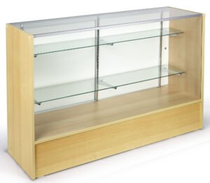 Display Counter with Tempered Glass and Adjustable Shelves