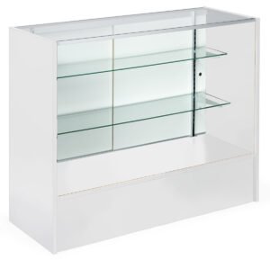Display Counter with Tempered Glass and Adjustable Shelves