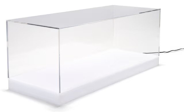 30 x 12 Countertop Display Case w/ 16-Color LED Base, Acrylic Lift-Off Top - Clear - Image 3
